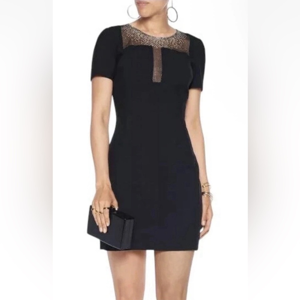 New Versace Collection Crystal Embellishments Navy Dress